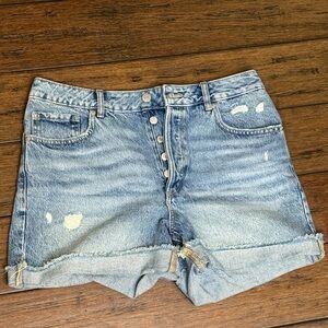 Dynamite Women's Blue Denim Shorts distressed high waisted size 29